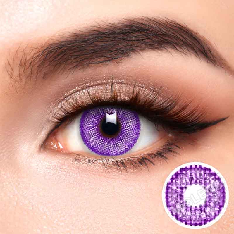 Mislens E-blink Violet color contact Lenses for dark brown eyes