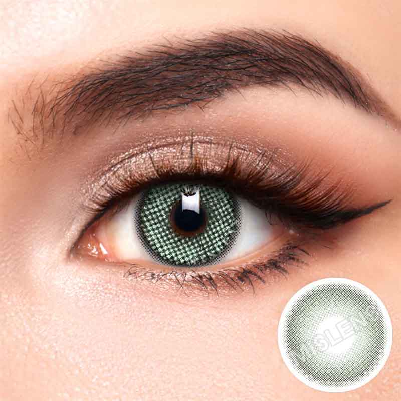 【Prescription】Mislens Apex Green color contact Lenses for dark brown eyes