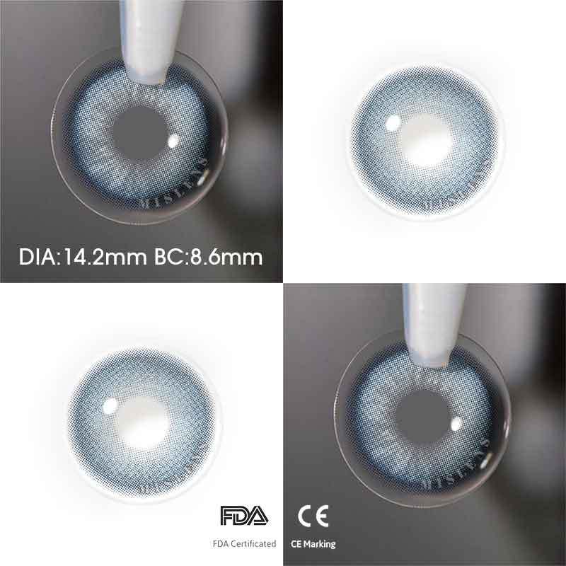 【Prescription】Mislens Apex Blue color contact Lenses for dark brown eyes