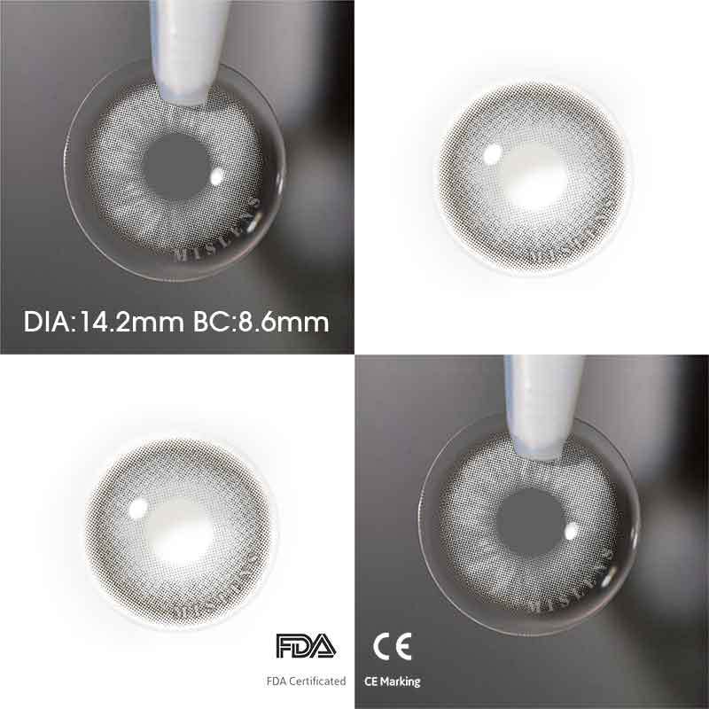 【Prescription】Mislens Apex Grey color contact Lenses for dark brown eyes