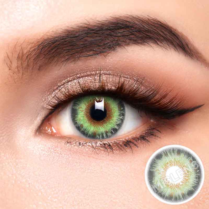 Mislens Rococo Marquise Green color contact Lenses for dark brown eyes