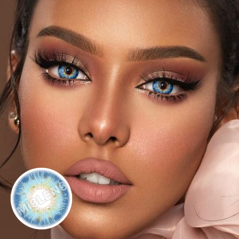 【U.S Warehouse】Mislens Rococo Royalty Blue color contact Lenses for dark brown eyes