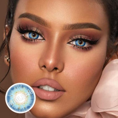 【U.S Warehouse】Mislens Rococo Royalty Blue color contact Lenses for dark brown eyes