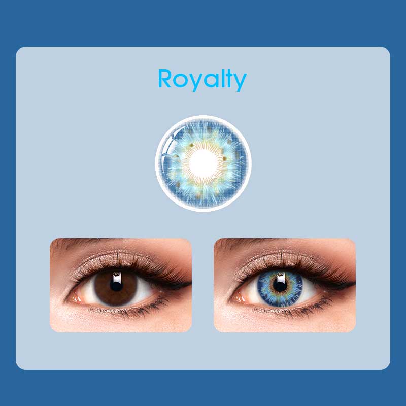 Mislens Rococo Royalty Blue color contact Lenses for dark brown eyes