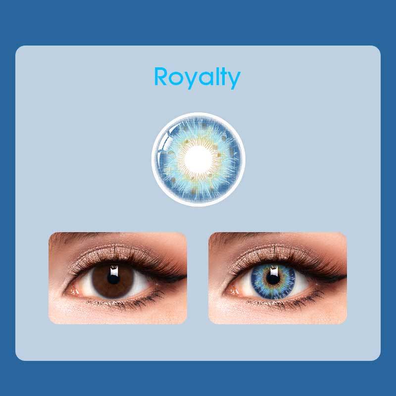 Mislens Rococo Royalty Blue color contact Lenses for dark brown eyes