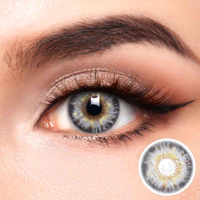 Mislens Rococo Triumph Grey color contact Lenses for dark brown eyes