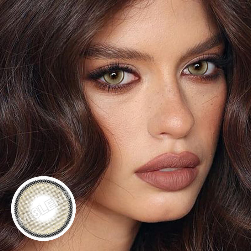 Mislens Smoothie Lemon Lime color contact Lenses for dark brown eyes