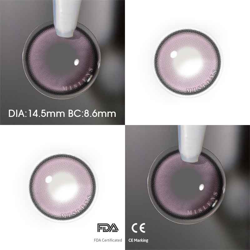 Mislens Smoothie Grape color contact Lenses for dark brown eyes