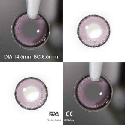 Mislens Smoothie Grape color contact Lenses for dark brown eyes