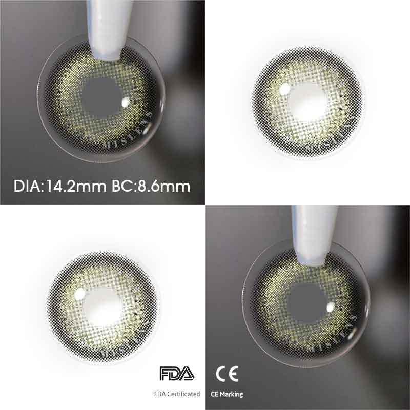 Mislens Glacier Grey color contact Lenses for dark brown eyes