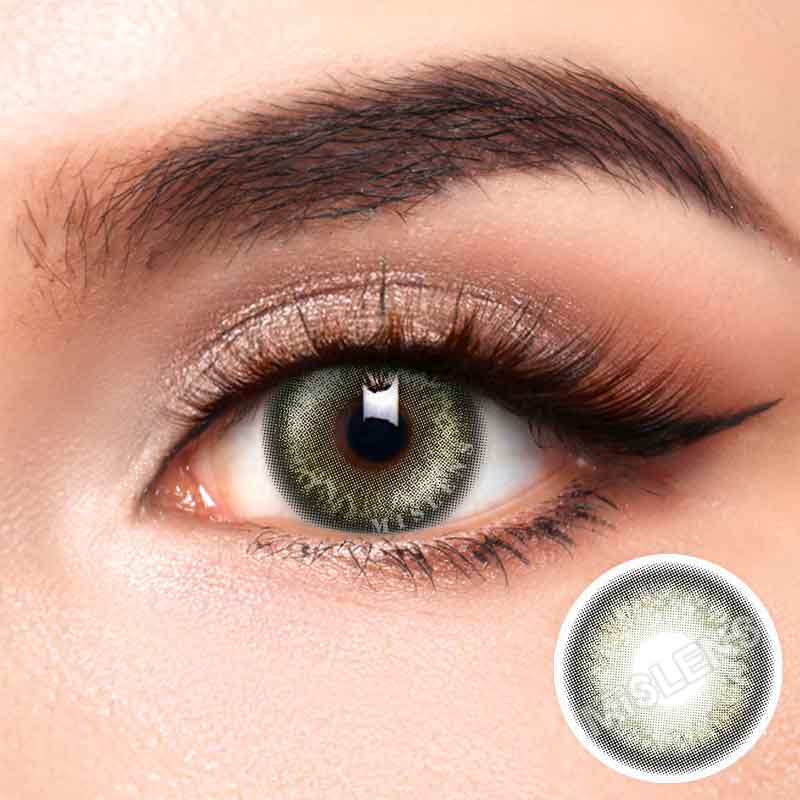 Mislens Glacier Grey color contact Lenses for dark brown eyes