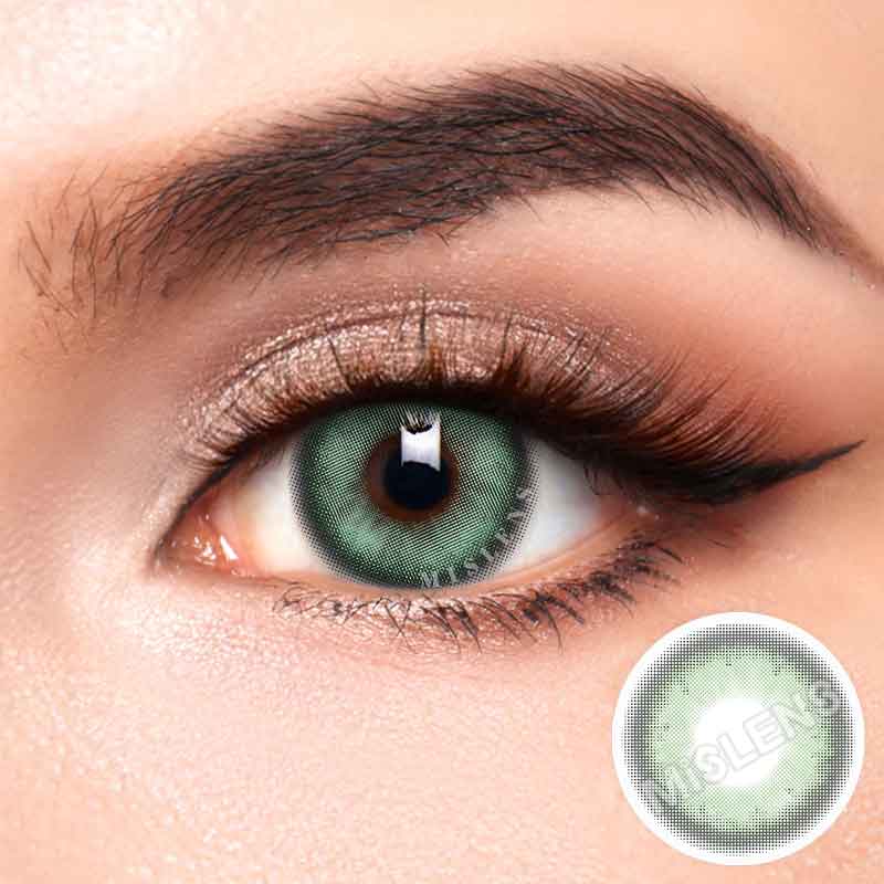 【New】【Prescription】Mislens Mermaid Green color contact Lenses for dark brown eyes