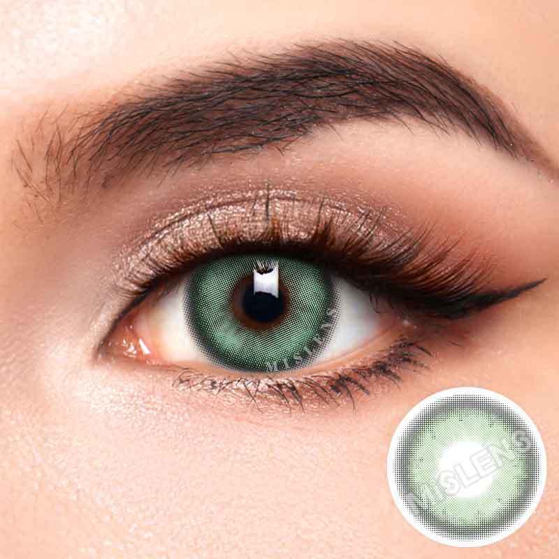 【New】【Prescription】Mislens Mermaid Green color contact Lenses for dark brown eyes