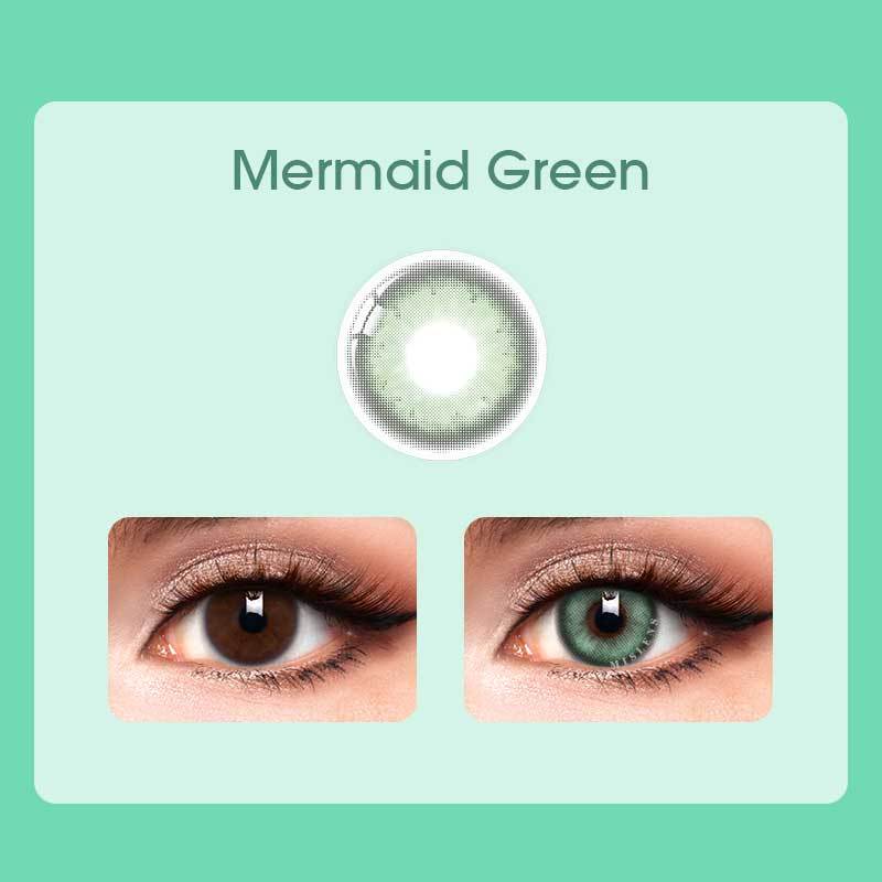 【New】【Prescription】Mislens Mermaid Green color contact Lenses for dark brown eyes
