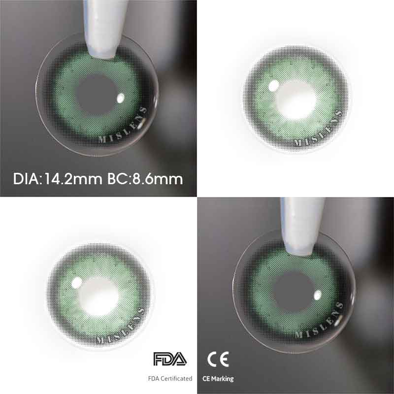【New】【Prescription】Mislens Mermaid Green color contact Lenses for dark brown eyes