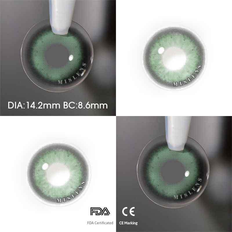 【New】【Prescription】Mislens Mermaid Green color contact Lenses for dark brown eyes
