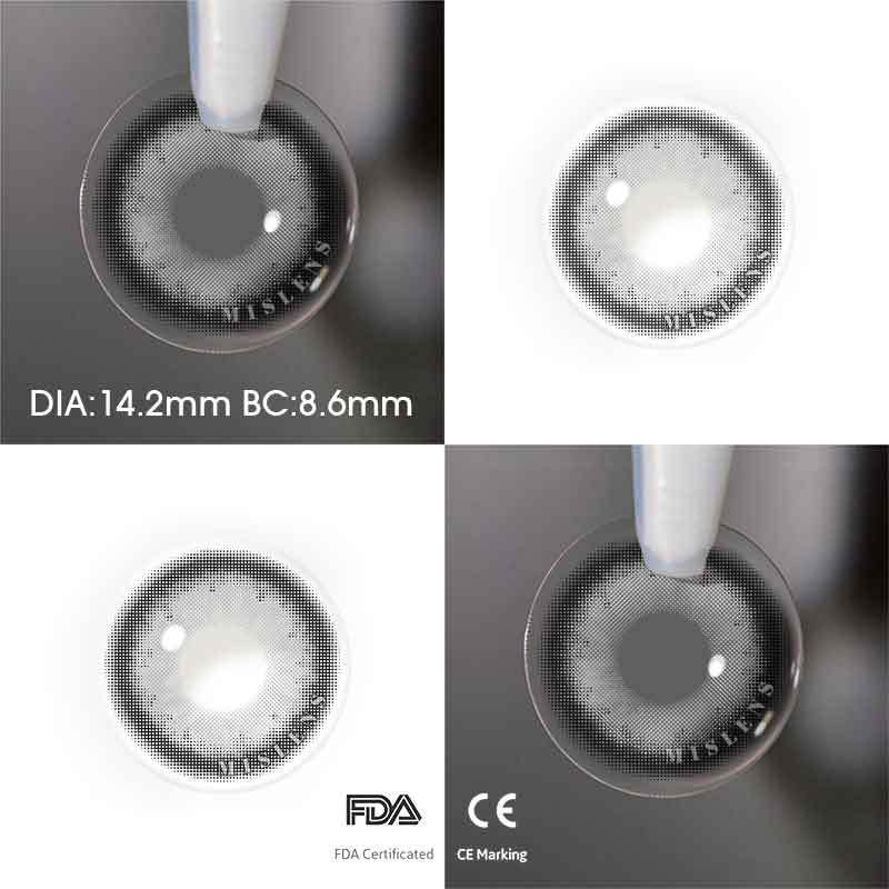 【New】【Prescription】Mislens Mermaid Gray color contact Lenses for dark brown eyes
