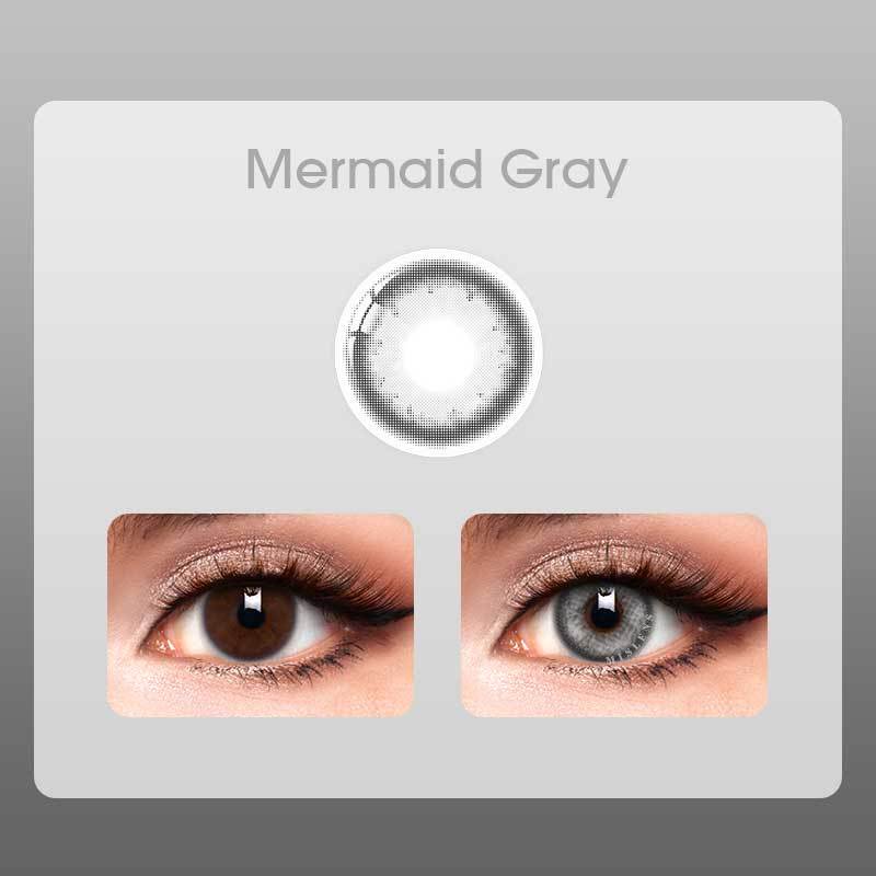 【New】【Prescription】Mislens Mermaid Gray color contact Lenses for dark brown eyes