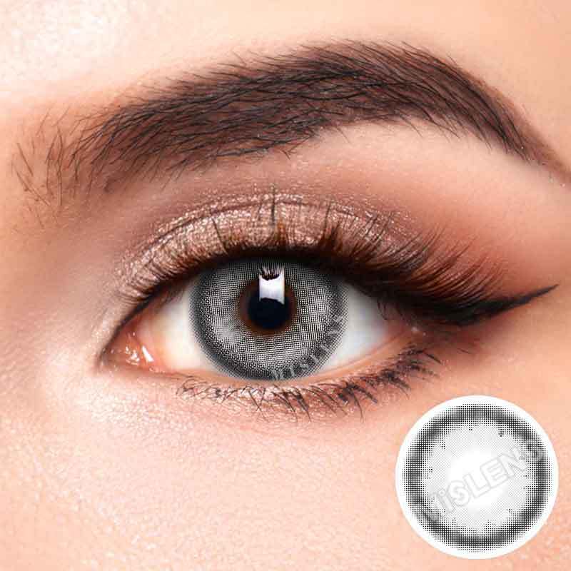 【New】【Prescription】Mislens Mermaid Gray color contact Lenses for dark brown eyes