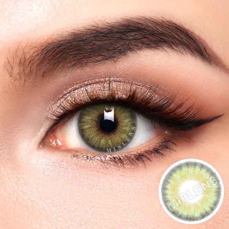 Mislens Jubby Green color contact Lenses for dark brown eyes