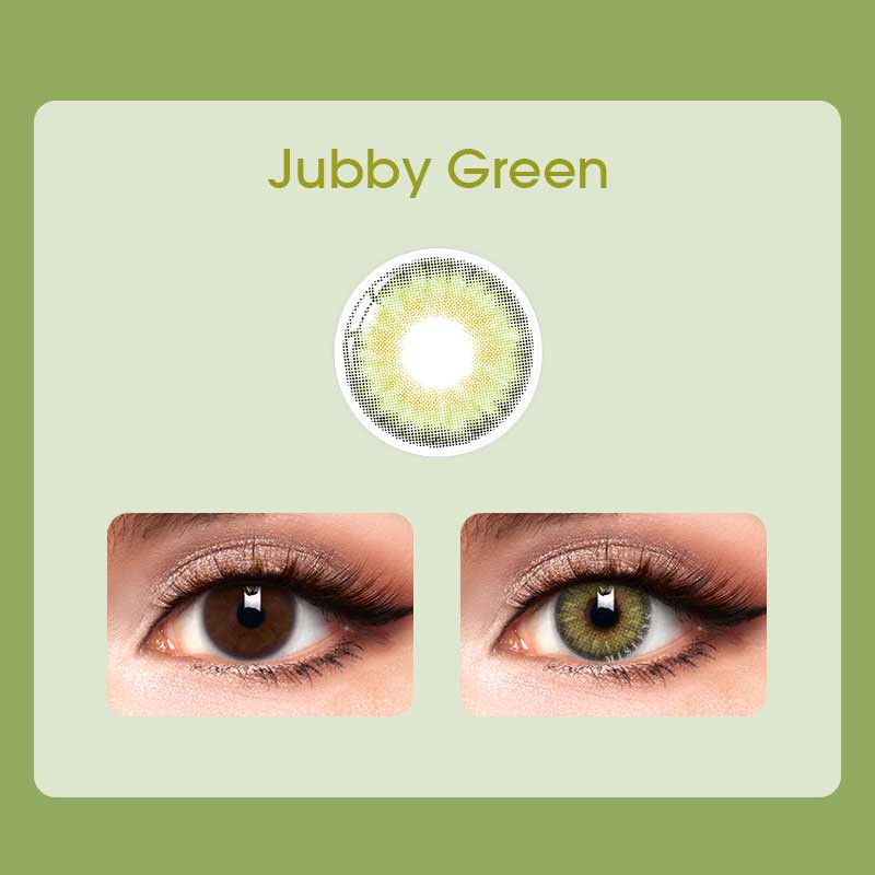 Mislens Jubby Green color contact Lenses for dark brown eyes