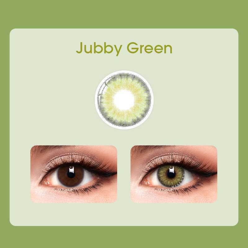 Mislens Jubby Green color contact Lenses for dark brown eyes