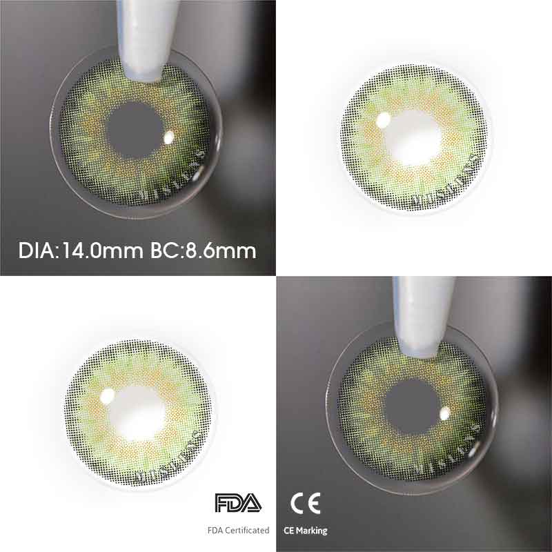 Mislens Jubby Green color contact Lenses for dark brown eyes