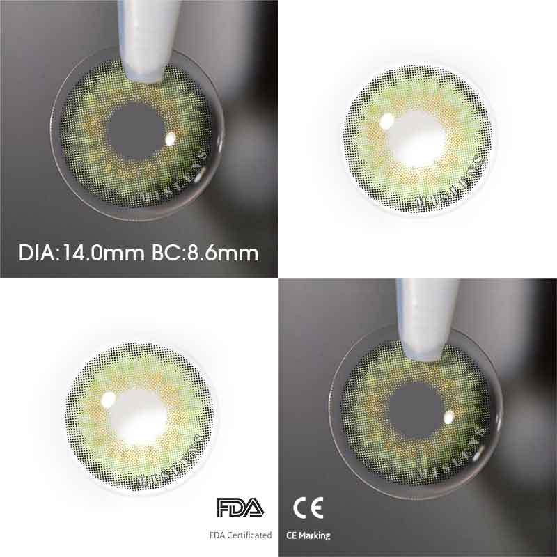 Mislens Jubby Green color contact Lenses for dark brown eyes