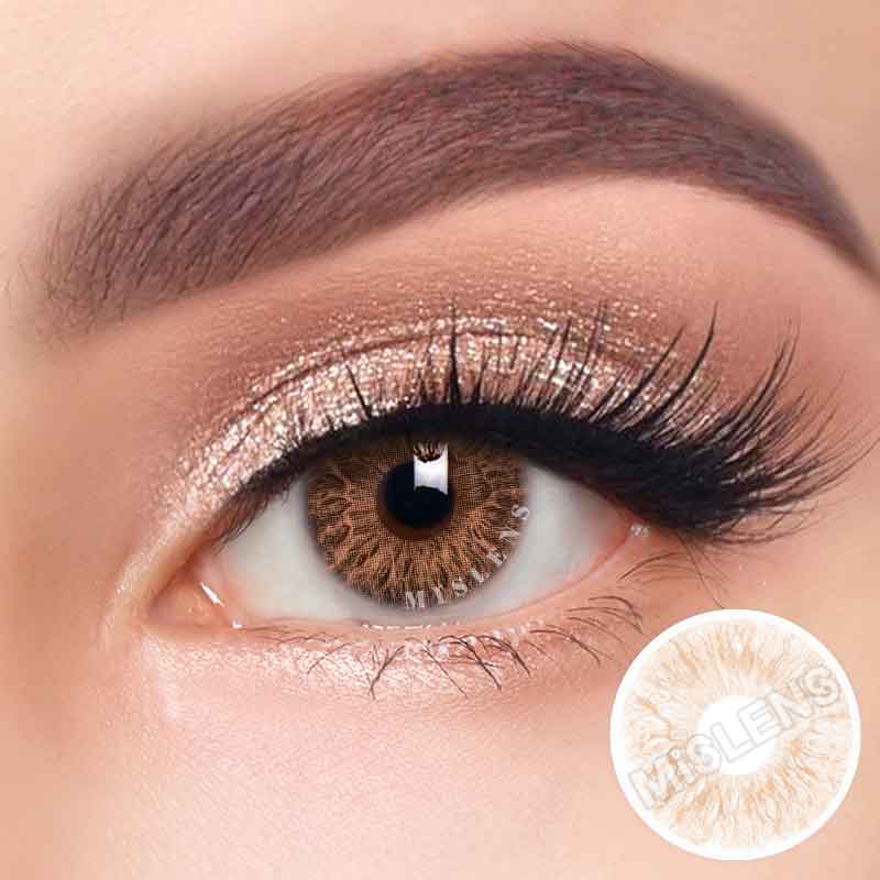 Mislens Rococo Adoration Brown color contact Lenses for dark brown eyes
