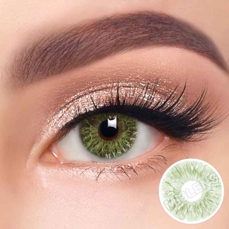 Mislens Rococo Joy Green color contact Lenses for dark brown eyes