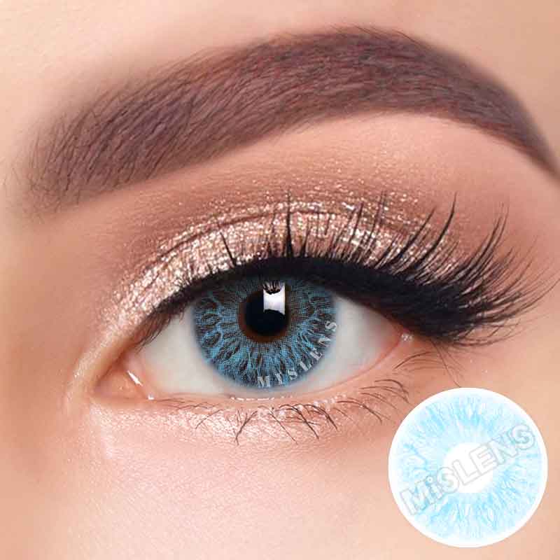 Mislens Rococo Passion Blue color contact Lenses for dark brown eyes