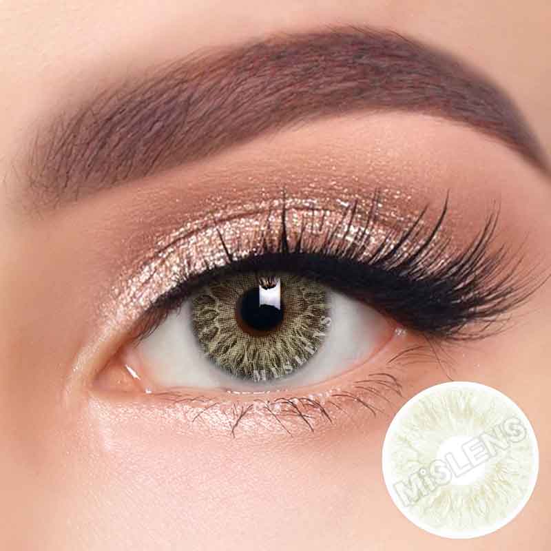 Mislens Rococo Infatuation Green color contact Lenses for dark brown eyes