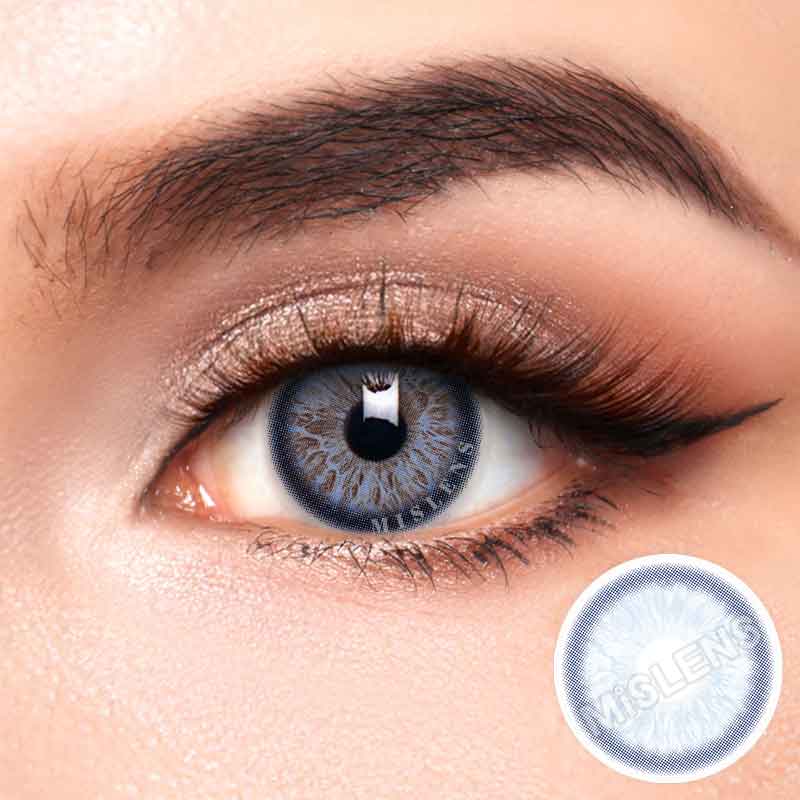 Mislens Rococo Flirting Blue color contact Lenses for dark brown eyes