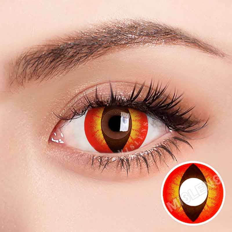 Mislens Cat Eye Reddish Brown color contact Lenses for dark brown eyes