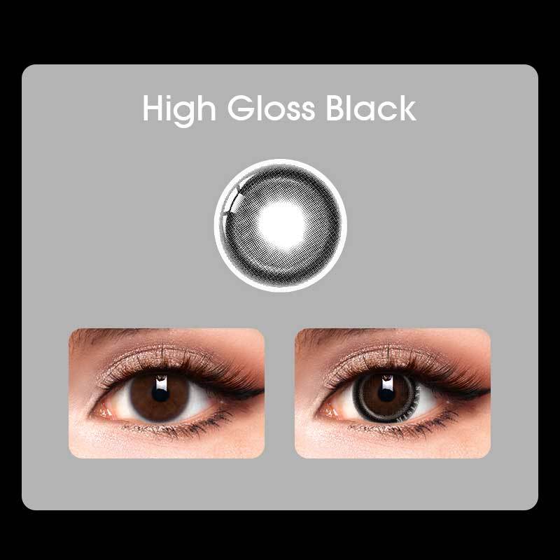 【Prescription】Mislens High Gloss Black color contact Lenses for dark brown eyes