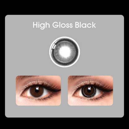 【Prescription】Mislens High Gloss Black color contact Lenses for dark brown eyes