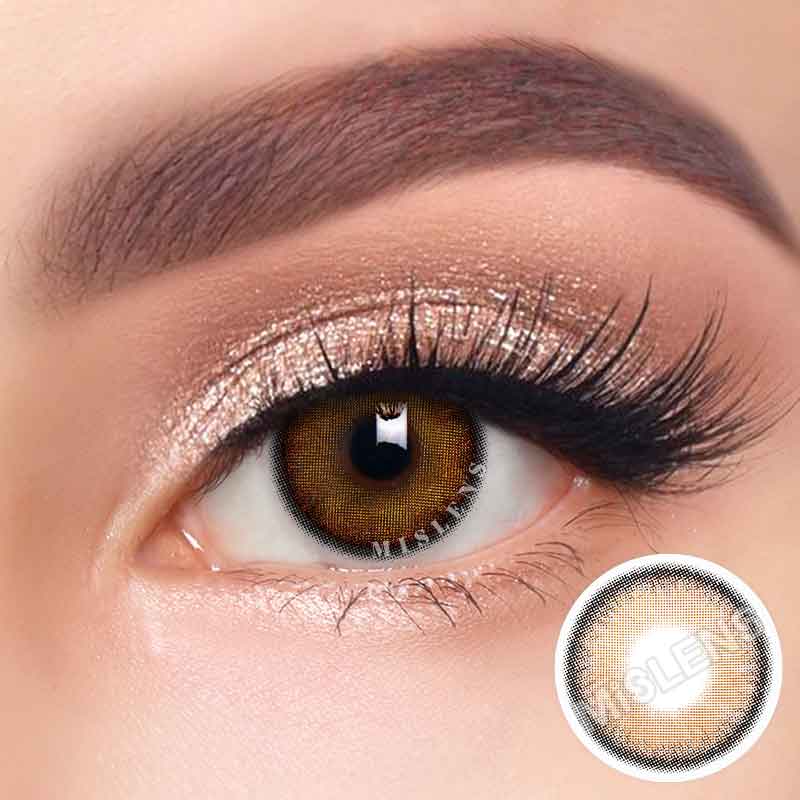 【New】Mislens Velvet Brown color contact Lenses for dark brown eyes
