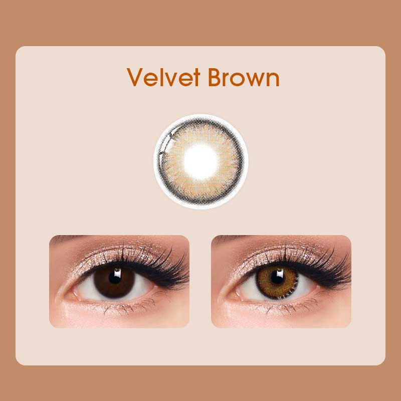 【New】Mislens Velvet Brown color contact Lenses for dark brown eyes