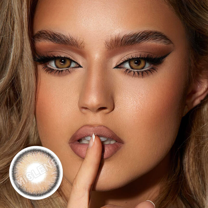 Mislens Velvet Brown color contact Lenses for dark brown eyes