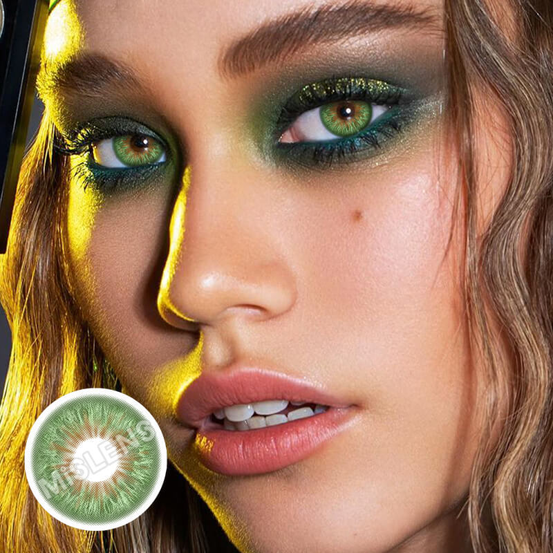 【U.S Warehouse】Mislens Wildness Green Snake color contact Lenses for dark brown eyes