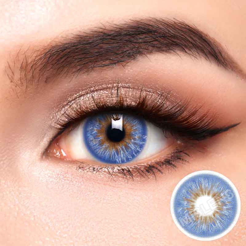 【U.S Warehouse】Mislens Wildness Peacock Blue color contact Lenses for dark brown eyes
