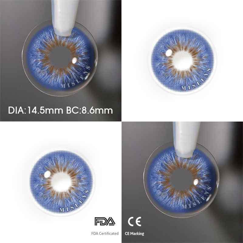 Mislens Wildness Peacock Blue color contact Lenses for dark brown eyes