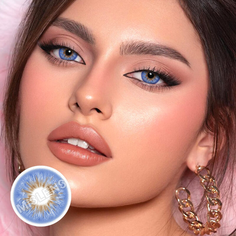 【U.S Warehouse】Mislens Wildness Peacock Blue color contact Lenses for dark brown eyes