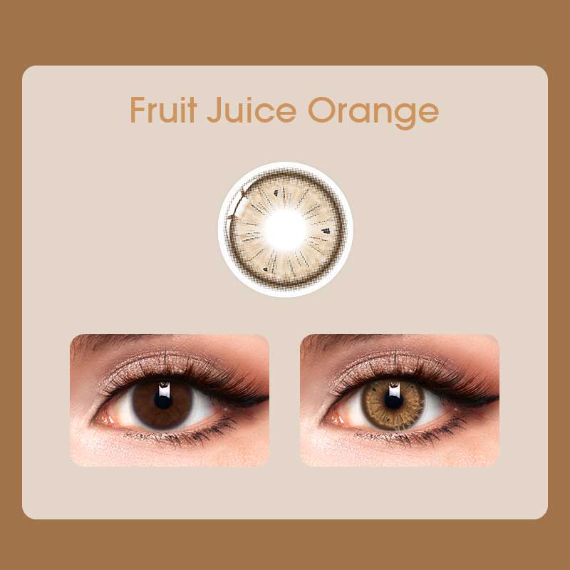 Mislens Fruit Juice Orange color contact Lenses for dark brown eyes