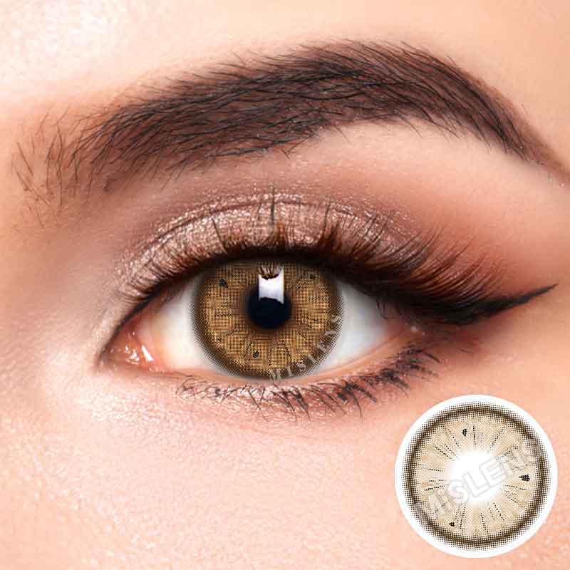 Mislens Fruit Juice Orange color contact Lenses for dark brown eyes