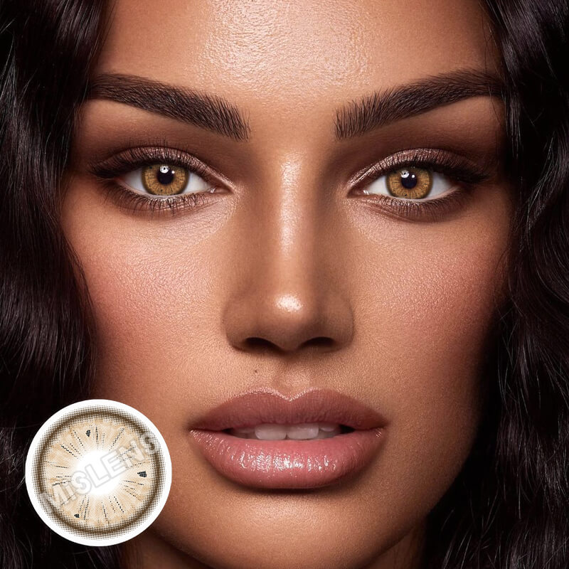 Mislens Fruit Juice Orange color contact Lenses for dark brown eyes