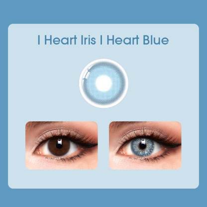 【U.S Warehouse】Mislens I Heart Blue color contact Lenses for dark brown eyes