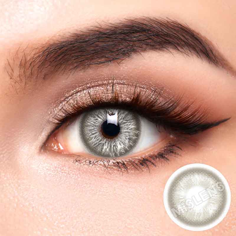 Mislens I Heart Gray color contact Lenses for dark brown eyes