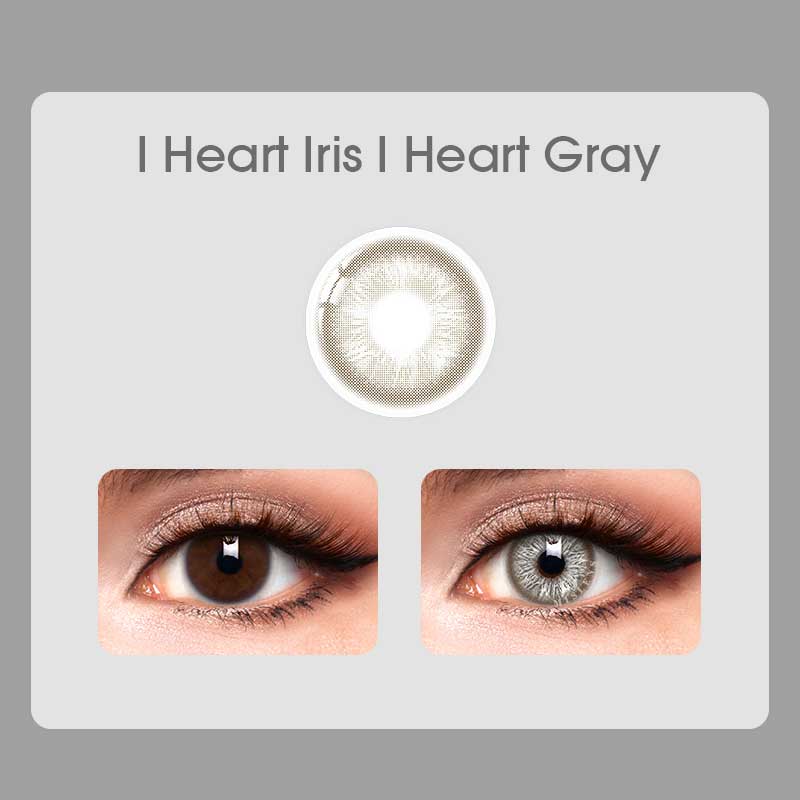 Mislens I Heart Gray color contact Lenses for dark brown eyes