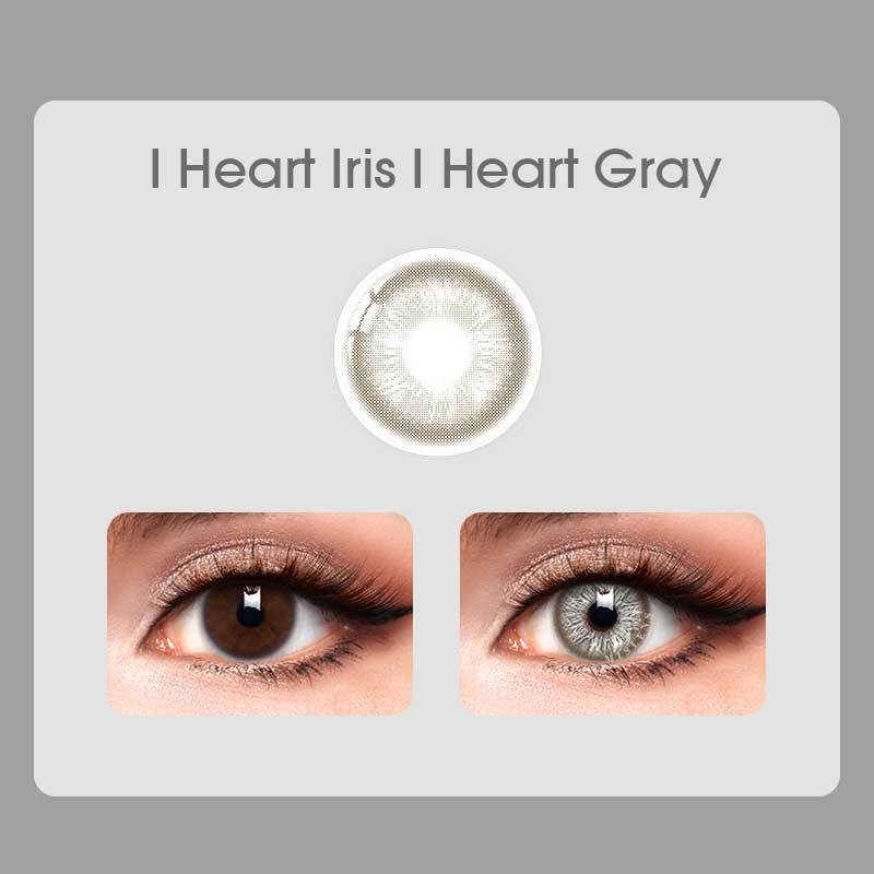 Mislens I Heart Gray color contact Lenses for dark brown eyes